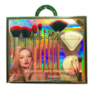 Kit 8 Pinceis e 2 Esponjas - Hello Mini