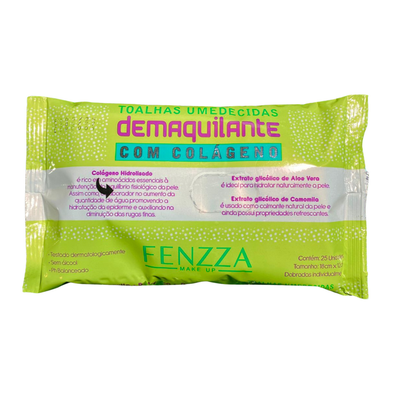 Lenço Demaquilante com Colágeno - Fenzza